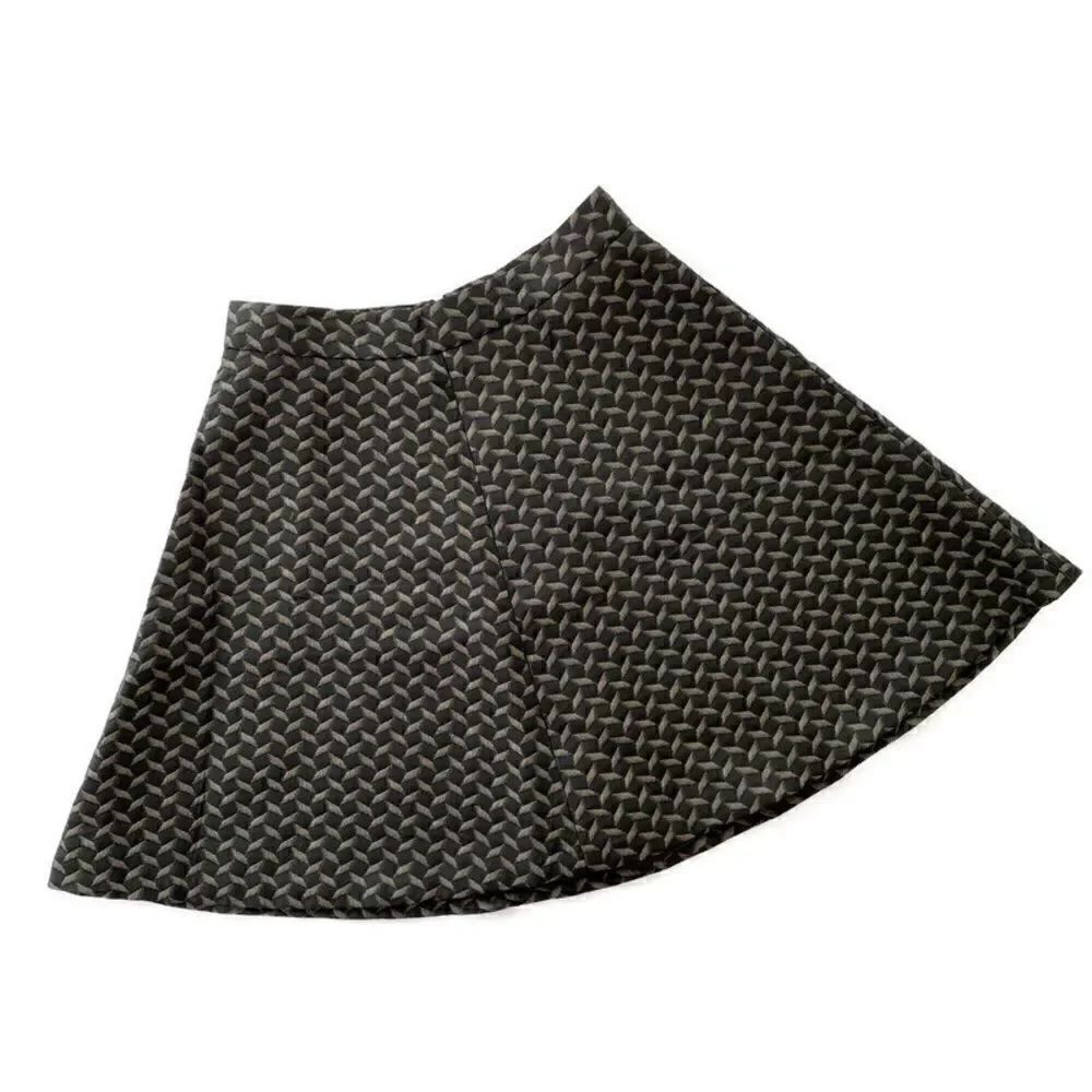Halogen Nordstrom Brocade Skater Mini Skirt Black & Brown Pattern 4